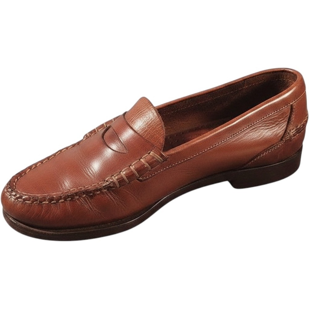Vintage Cole Haan Brown Pebbled Leather Penny Loafers Dress Shoes Y2K Mens 8 W